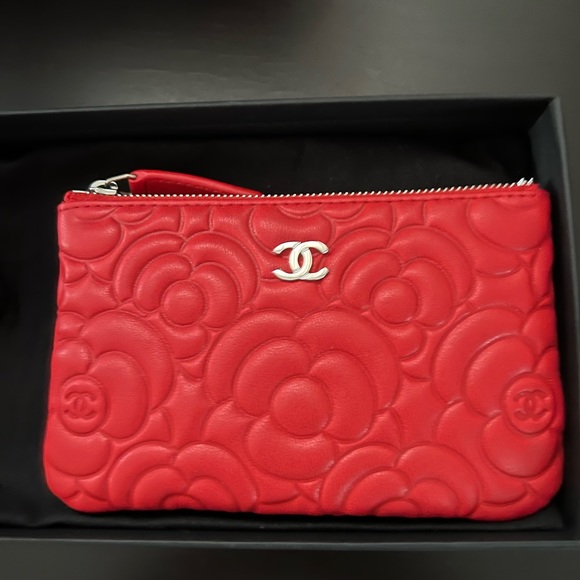 CHANEL Handbags - CHANEL 19P
Camellia Embossed Cosmetic Pouch